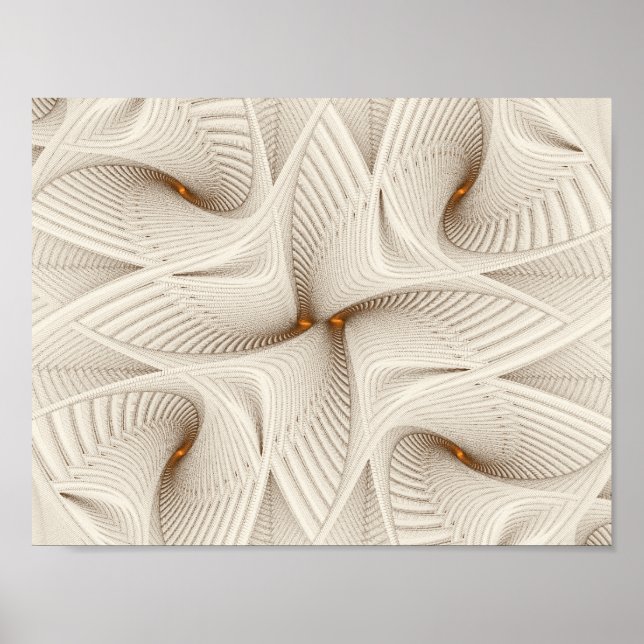 Poster Abstrato de Asas brancas de 11" x 8,5" (Frente)