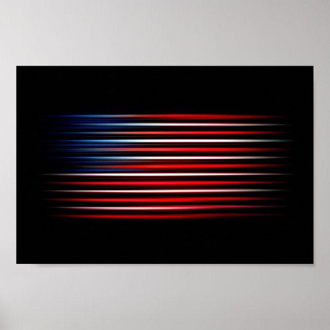 Poster Abstrato de Bandeira Americana (Frente)