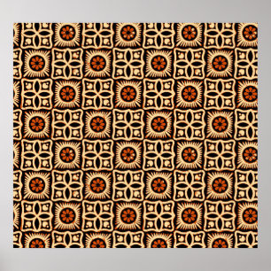 Poster Abstrato de batik, padrão têxtil sem costura.