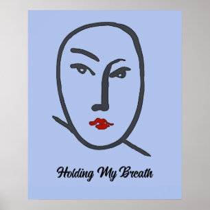 Poster Abstrato de Blue Faces