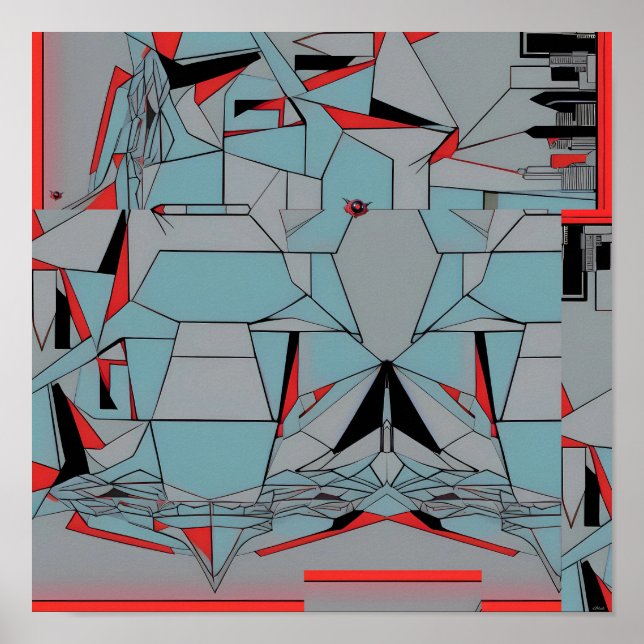 Poster Abstrato de Cidade de Drone (Frente)