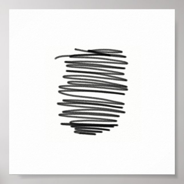 Poster abstrato de Cinza Mínima (Frente)