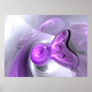 Poster Abstrato de coelho roxo