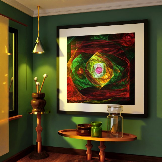 Póster Abstrato de Conexões Dinâmicas (Dynamic Connections Abstract Art Poster)