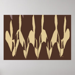 Póster Abstrato de Contornos de Sombras do Pessoas