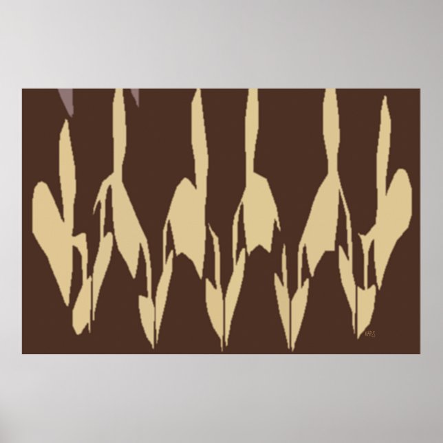 Póster Abstrato de Contornos de Sombras do Pessoas (Frente)