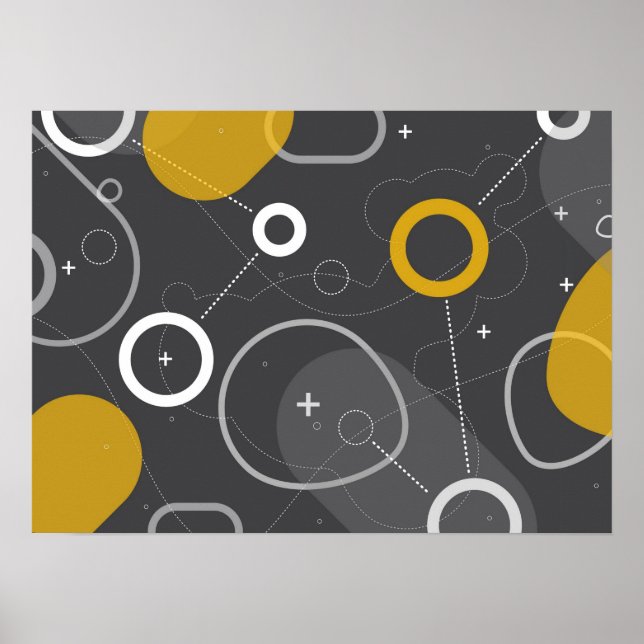 Poster Abstrato de Corrida Espacial (Frente)