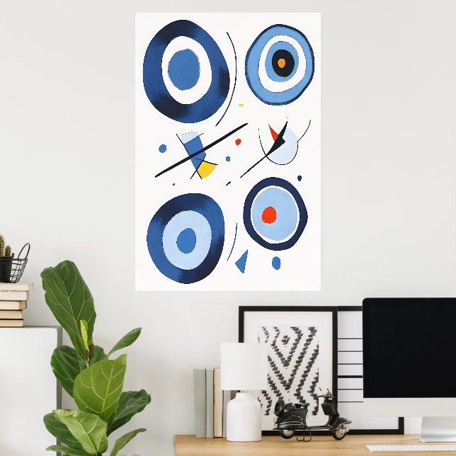 Poster Abstrato de Dança de Dimensão Circular (Escritório em casa)