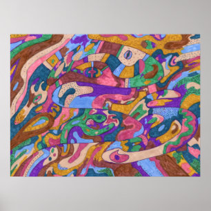 Póster abstrato de "Dragon Ride" 24x18