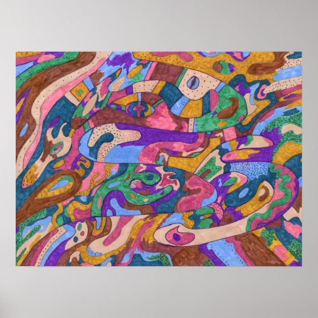 Póster abstrato de "Dragon Ride" 24x18 (Frente)
