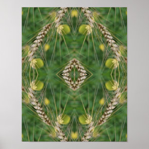 Poster Abstrato de Espelho de Grama de Verão Seco