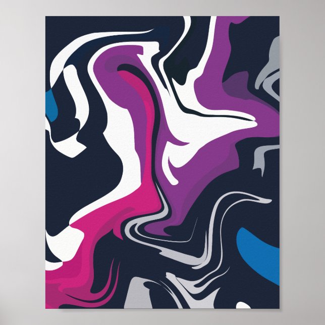 Poster Abstrato de espirais de cores Legal e negrito (Frente)