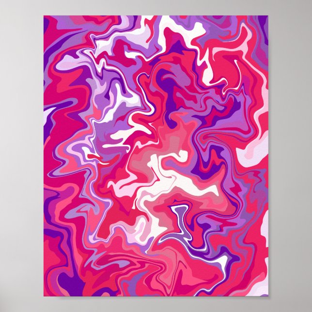 Poster Abstrato de espiral de cores vibrantes (Frente)