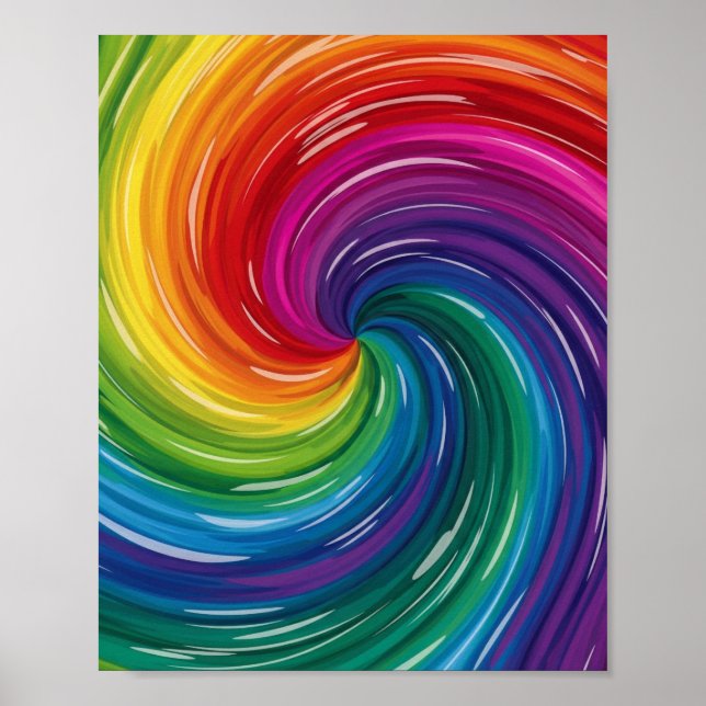 Poster Abstrato de espiral vibrante (Frente)