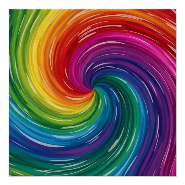 Póster Abstrato de espiral vibrante (Frente)