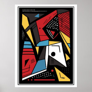 Poster Abstrato de Estilo Geométrico Angular