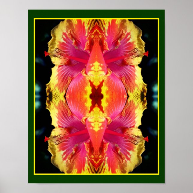Poster Abstrato de fechamento do ventilador do Hibiscus C (Frente)