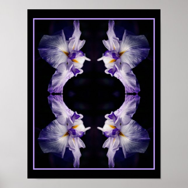 Poster Abstrato de fechamento do ventilador Iris Japonês  (Frente)