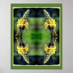 Poster Abstrato de Flor Amarelo Selvagem