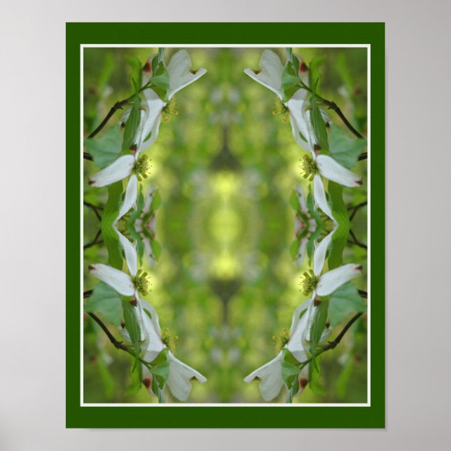 Poster Abstrato de Flor de Lenha Selvagem (Frente)