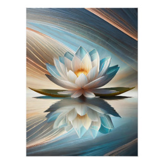 Póster Abstrato de flor de lótus poster