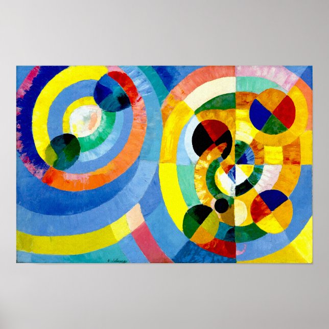 Póster Abstrato de Formas Circulares de Robert Delaunay (Frente)