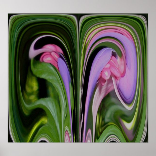 Póster Abstrato de Fushia Azul (Frente)