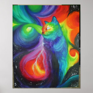 Póster Abstrato de gato