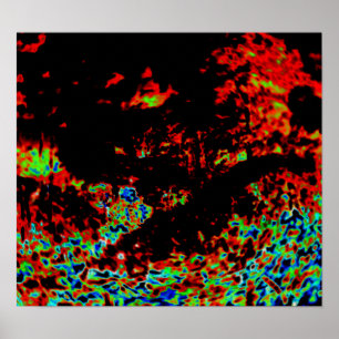 Poster Abstrato de incêndio em uma floresta