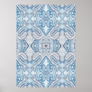 Poster Abstrato de Índigo Azul