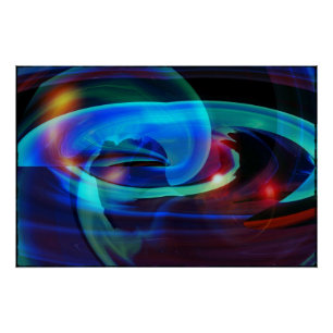 Póster Abstrato de invasão de alienígena