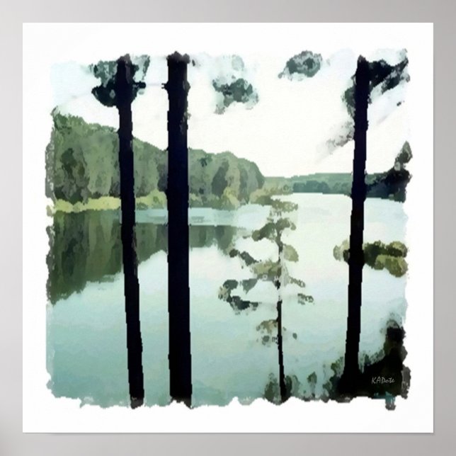 Póster Abstrato de Lakeview (Frente)