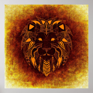 Poster Abstrato de leão