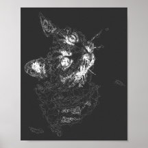 abstrato de linha fina de gato estética arte moder