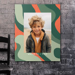 Poster Abstrato de Linha Orgânica - 1 Foto Jade Tangerine<br><div class="desc">Uma arte de abstrato orgânica com cores verdes e corais. O design moderno destaca sua foto favorita para a estação. A modelo também inclui um local para adicionar um nome e um ano. Se precisar mover alguma coisa,  clique no botão personalizar para fazer alterações.</div>