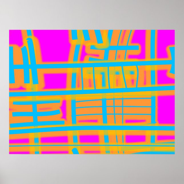 Poster abstrato de "Linhas de Comunicação" (Frente)