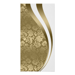 Póster Abstrato de Linhas Dinâmicas Douradas