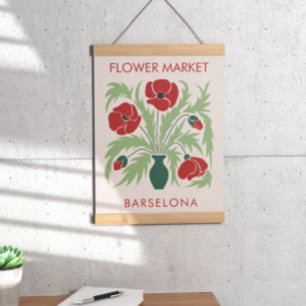 Poster Abstrato de Mercado Flor - Retro População