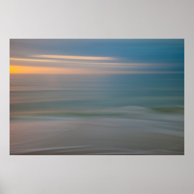 Poster Abstrato de Movimento Turvo de Praia | Flórida, EU (Frente)