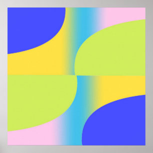 Poster abstrato de multicores