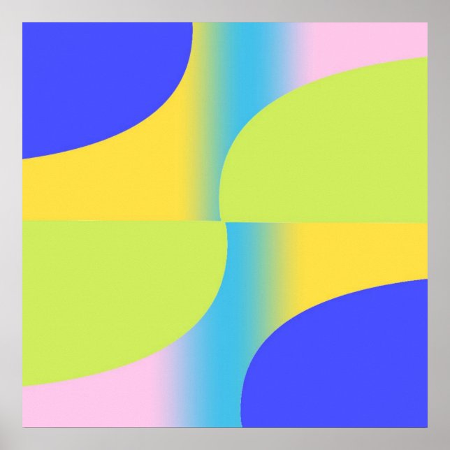 Poster abstrato de multicores (Frente)