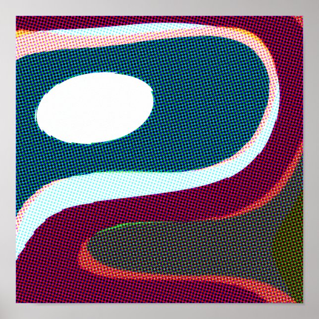 Poster Abstrato de onda colorida 612 (Frente)