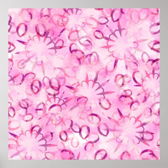 Poster Abstrato de padrão étnico design. Fundo de aquarel (Frente)