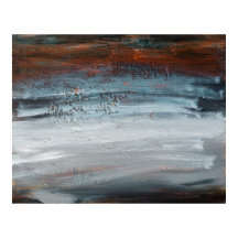 Abstrato de Paisagem Escura Acrílico na Canvas