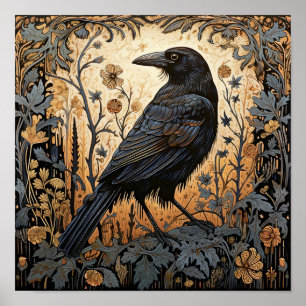 Poster Abstrato de Pássaro Crow