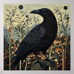 Poster Abstrato de Pássaro Crow