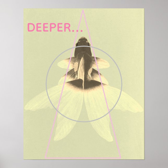 Poster Abstrato de Peixes Dourados Modernos (Frente)