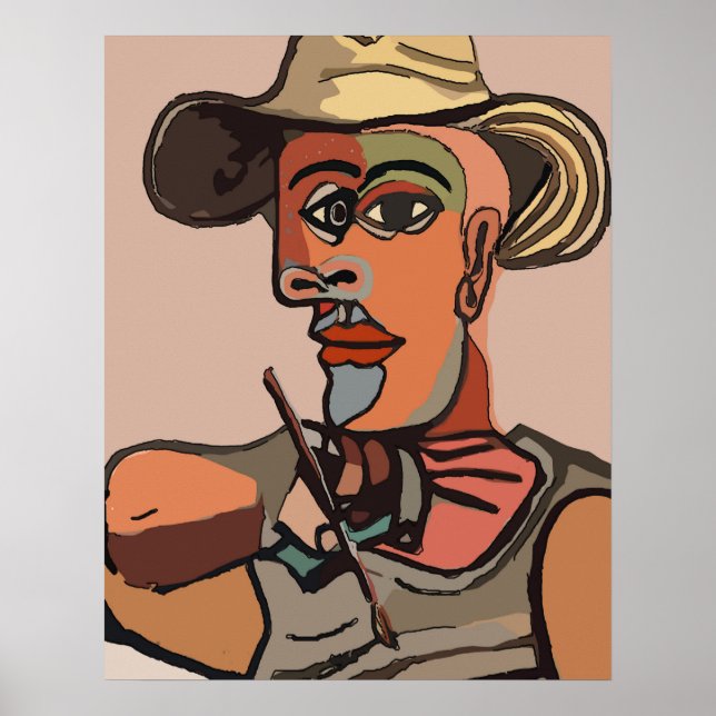 Póster Abstrato de Pintura Automática (Frente)