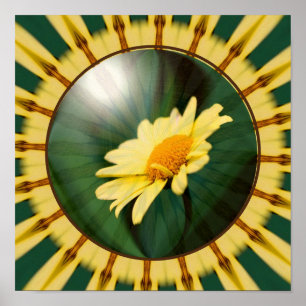 Poster Abstrato de Rays Amarelos Crie sua própria foto