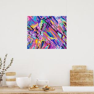 Poster Abstrato de Reprodução de Cores